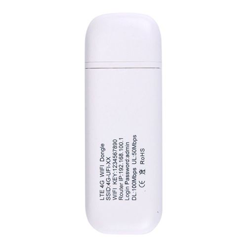 Cle 4g Usb Cle Wifi Modem Sans Fil 150 Mbps Emplacement Micro Sd Blanc Yonis