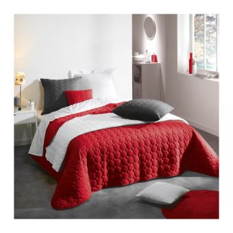 Couvre-lit Microfibre Candy 240x220 Rouge - Douceur d ...