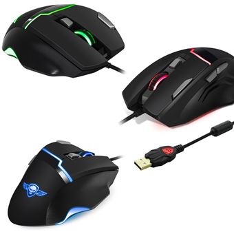 Pack Souris Spirit of Gamer ELITE-M10 Noir + Tapis Aile de crâne M