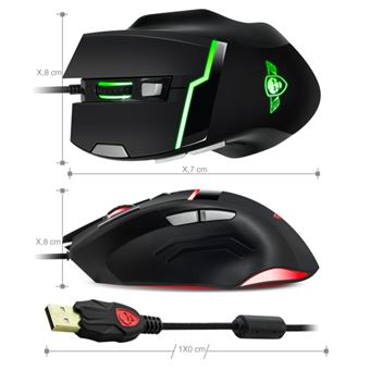 Pack Souris Spirit of Gamer ELITE-M10 Noir + Tapis Aile de crâne M