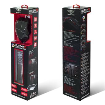 Pack Souris Spirit of Gamer ELITE-M10 Noir + Tapis Aile de crâne M