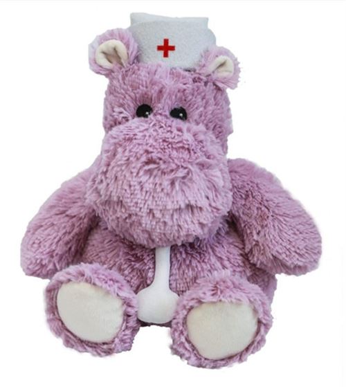 Peluche bouillotte hippopotame docteur