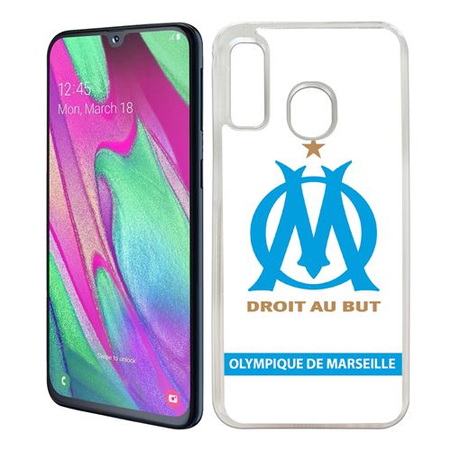 Coque pour Samsung Galaxy A40 -  Logo Om Marseille Blanc
