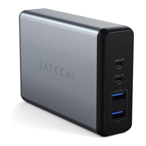 Satechi 108W Netzladegerät 2 USB-C-Anschlüsse + 2 USB-A-Anschlüsse Grau