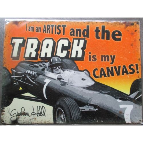 plaque track voiture de course tole deco metal garage usa loft