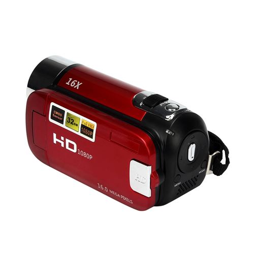Hd 1080P 16M 16X Zoom Numérique Vidéo Caméscope Dv Caméra Rouge Xjpl050
