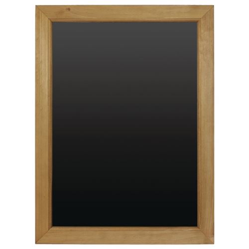 Ardoise murale en mélamine noir (H)600 x (L)450 mm, cadre en bois de pin
