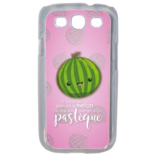 Coque Force De Prendre Le Melon Tu Vas Finir Par Avoir La Pastque Fond Rose Pale Compatible Samsung S3 Transparent