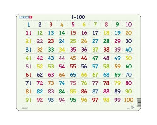 Puzzle 100 Pièces : Puzzle Cadre - Apprendre à Compter : Chiffres de 1 à 100, Larsen