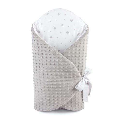 Sevira kids Gigoteuse d'emmaillotage évolutive - Minky Stella Gris 0 - 3 mois
