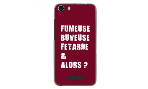 Coque souple pour Wiko Lenny 2 avec impression Motifs fumeuse et alors bordeau