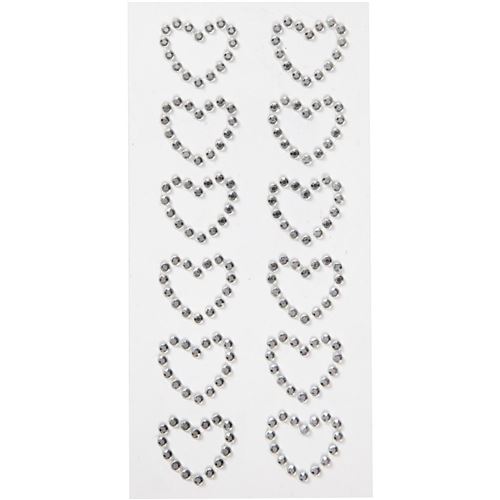 Happy Moments strass coeurs en argent 23 x 21 mm 12 pièces