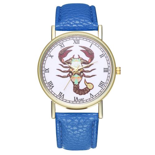 Scorpion montre zodiac constellation regarder dames montre pour hommes tendance montre à quartz T287-ABleu foncé