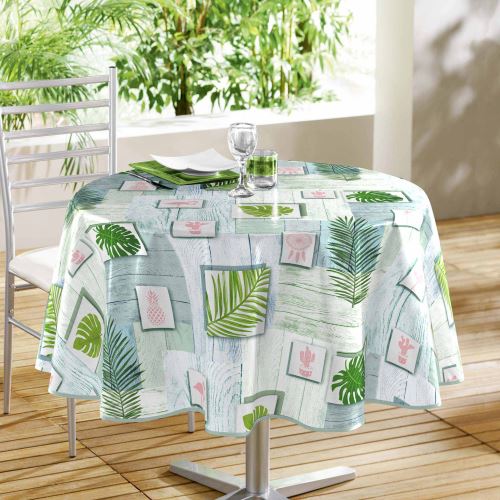 nappe ronde (0) 160 cm pvc imprime bahia