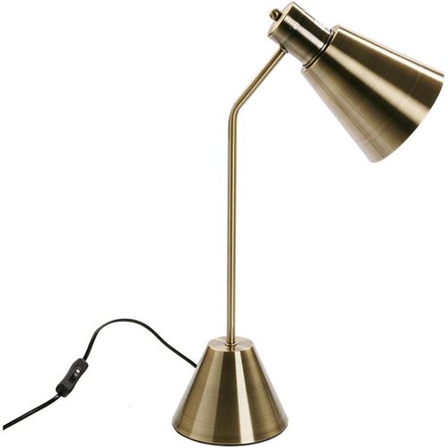 Lampe de Table en Métal Brossé Doré Cône