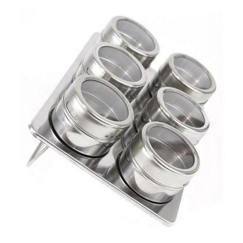 Ensemble de range-épices magnétiques Quttin Acier inoxydable