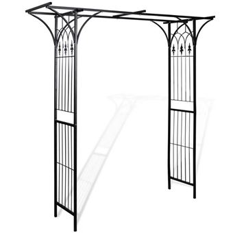 Arche de jardin en métal noir VIDAXL - 200 x 52 x 204 cm - 1