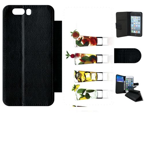 Etui À Rabat Huawei P10+ Plus Boissons De L'été Fond Blanc