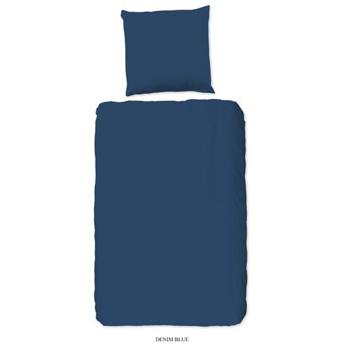 Good Morning Housse de couette Uni 140x200/220 cm Bleu denim