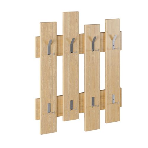 Toilinux.com Porte Manteau Hauteur 79 cm Effet Bois Naturel - Marron