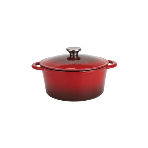 CREALYS - 519759 cocotte fonte émaillée ronde 2.5l rouge induction