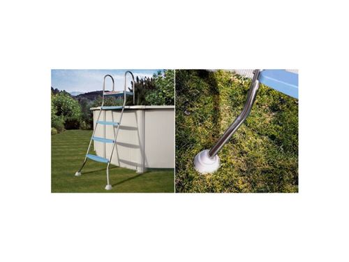 Echelle Piscine Inox 4 Marches Avec Plateforme 1.34M