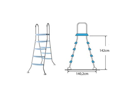 9 17 Sur Echelle Acier Inoxydable 2 X 4 Marches Avec Plateforme Pour Piscine Hors Sol Gre H142 Cm Jeu Piscine Gonflable Achat Prix Fnac
