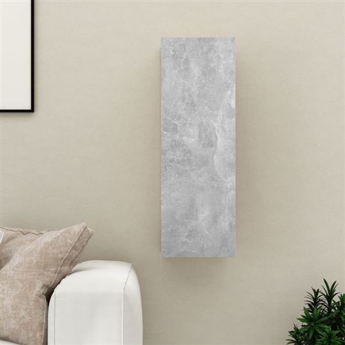 Non Communiqué Gris Meuble Tv Béton 30,5X30x90 Cm Bois D'ingénierie