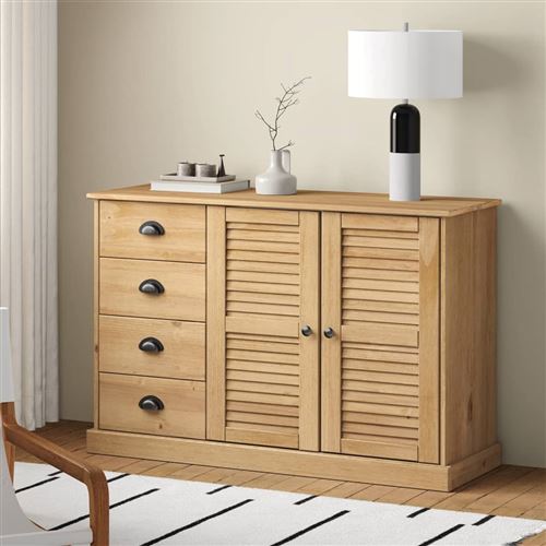 VIDAXL - Buffet - Bois Massif de Pin - Meuble de Rangement Moderne - Image 2