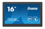 iiyama ProLite T1624MSC-B1 - Écran LED - 15.6" - écran tactile - 1920 x 1080 Full HD (1080p) - IPS - 450 cd/m² - 800:1 - 25 ms - HDMI - haut-parleurs - noir, mat