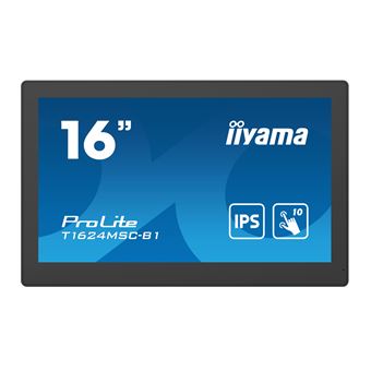 iiyama ProLite T1624MSC-B1 - Écran LED - 15.6" - écran tactile - 1920 x 1080 Full HD (1080p) - IPS - 450 cd/m² - 800:1 - 25 ms - HDMI - haut-parleurs - noir, mat