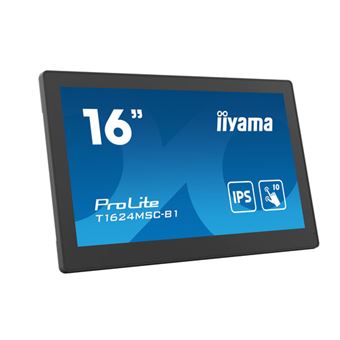 iiyama ProLite T1624MSC-B1 - Écran LED - 15.6" - écran tactile - 1920 x 1080 Full HD (1080p) - IPS - 450 cd/m² - 800:1 - 25 ms - HDMI - haut-parleurs - noir, mat