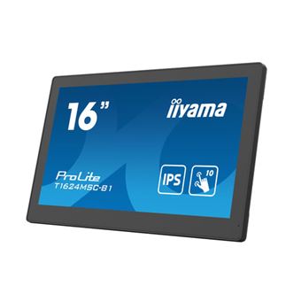 iiyama ProLite T1624MSC-B1 - Écran LED - 15.6" - écran tactile - 1920 x 1080 Full HD (1080p) - IPS - 450 cd/m² - 800:1 - 25 ms - HDMI - haut-parleurs - noir, mat
