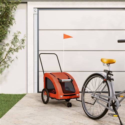 VIDAXL - Remorque de vélo pour animaux de compagnie - Orange - Image 3