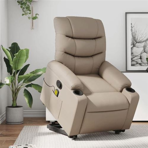 Non Communiqué Beige Vidaxl Fauteuil De Massage, Relaxation Similicuir Cappuccino