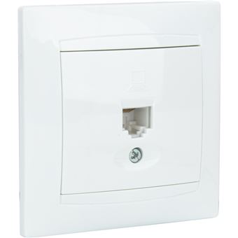 Prise RJ45 encastrée Zyna - Blanc - Zenitech - 1