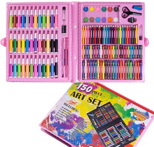 130 Sets de Dessin ODWALK, Malette de Coloriage Enfants Aquarelle Crayon  Kit - rose - Crayon de couleur à la Fnac