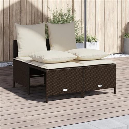 Vidaxl Marron Salon De Jardin 4 Pcs - Résine Tressée - Image 2