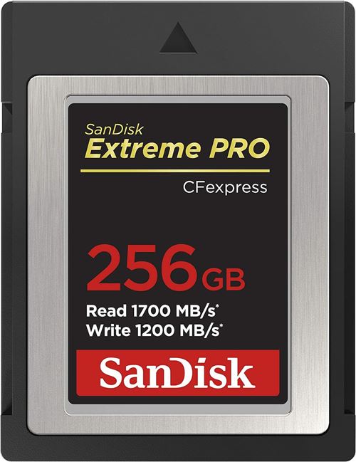 Carte SanDisk Extreme SD card PRO CFexpress Type B, 256 Go, jusqu à 1 700 Mo/s, pour tourner des vidéos en 4K RAW