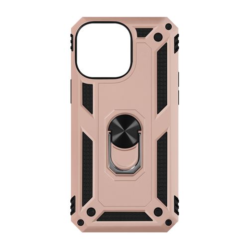 Coque pour iPhone 14 Pro Antichoc Bi-matière Bague Support Vidéo Avizar rose gold