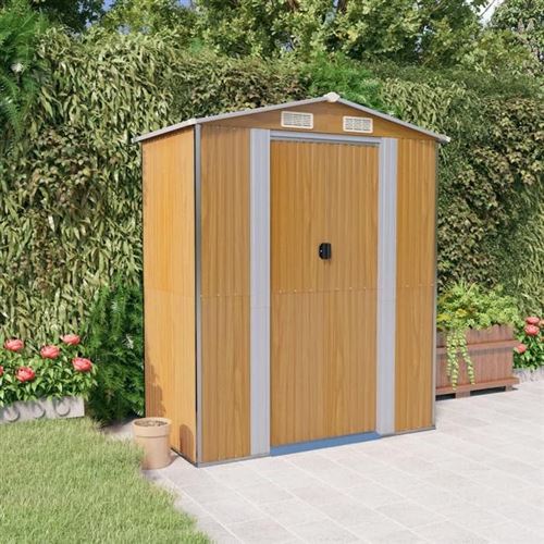 Vidaxl - Abri de jardin Marron clair 192x108x223 cm Acier galvanis&eacute;