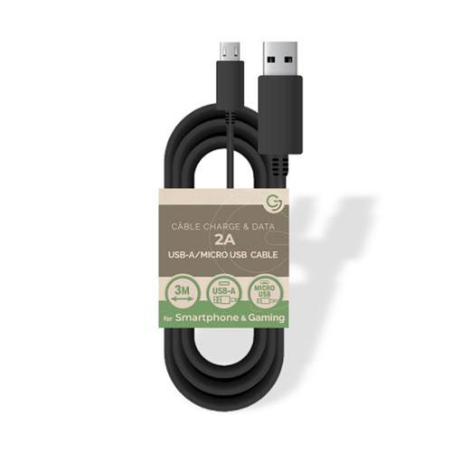 Câble Micro Usb Universel | 2m Noir