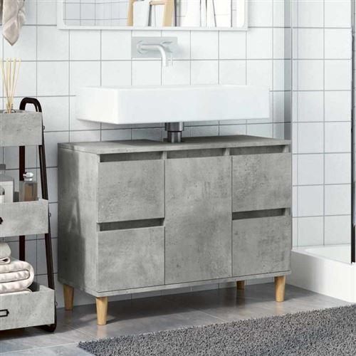 vidaXL - Wastafelonderkast met 1 deur 4 lades - Sonoma eiken - 80x33x60 cm | Leen Bakker