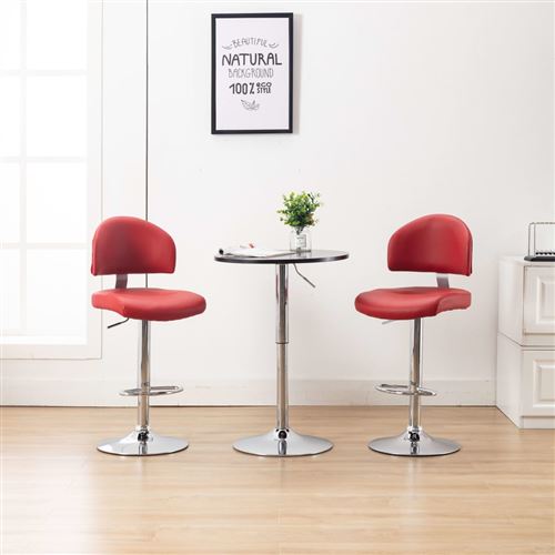 vidaXL Tabourets de bar 2 pcs Rouge bordeaux Similicuir