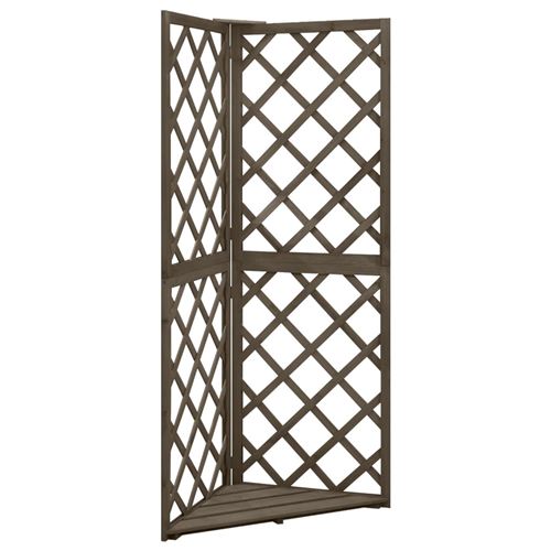 VidaXL - Eck rankgitter holz, One Size, Grau
