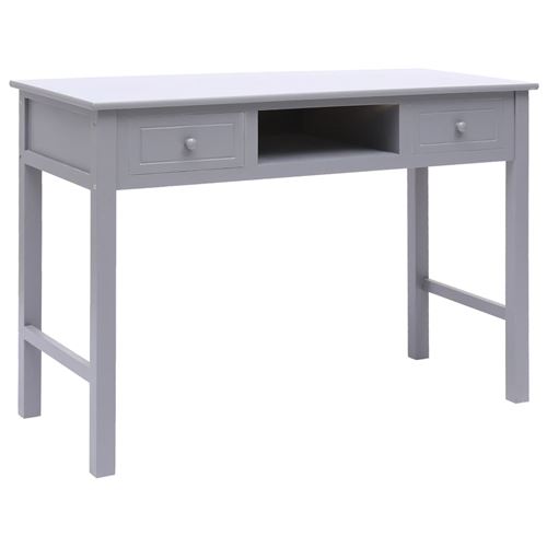 VIDAXL - Bureau - Bois de Paulownia et Peuplier - Gris - 110 x 45 x 76 cm - Image 3
