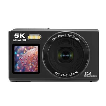 Appareil Photo Numérique 5K, Caméras WiFi 75MP, 18X Autofocus Point et Shoot Appareil Photo Numérique avec écran Flip 3 Pouces 180 °, Compact Vlog