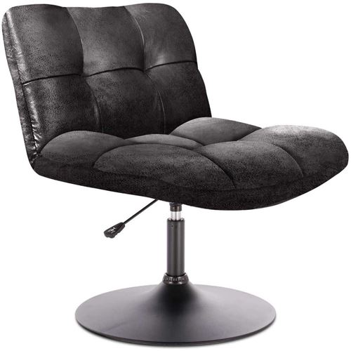 Fauteuil pivotant tissu noir - Style industriel - L 89 x P 39 x H 66 cm