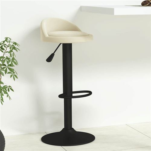 Vidaxl Tabouret De Bar Crème Velours - Image 2
