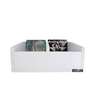 Enova hifi Vinyle Bac 45t Wh - Meuble blanc pour vinyles 45 tours